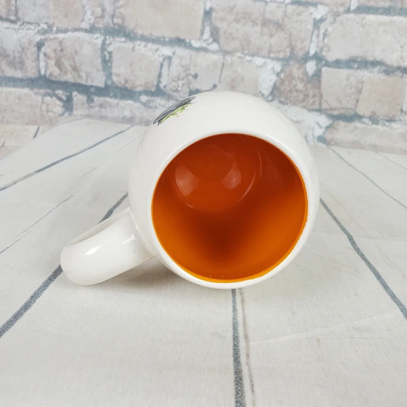 Rae Dunn by Magenta Trick  or Treat Cauldron Halloween Coffee Mug White Orange - Picture 6 of 8